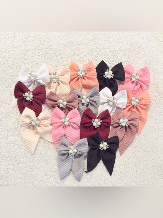New fashion Other - 16 Pairs of Hair Ties with Imitation Pearls | Pack of 32 Fabric Tweezers New